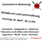 Gartenfest zum Internationalen Tag des kleinbäuerlichen Widerstands | So. 28.04. | 14 – 18 Uhr | @ Gemeinschaftsgarten Prachttomate | weitere Aktionen am 17.4.